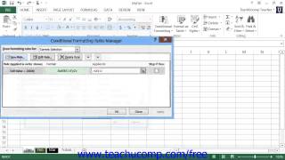 Excel 2013 Tutorial Conditional Formatting Microsoft Training Lesson 14.1
