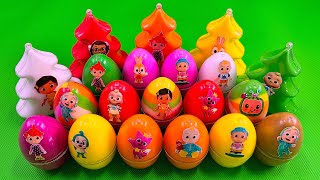 Rainbows Eggs 🌈 Mixing Pinkfong Pine Tree with Rainbow SLIME Colorful! Satisfying, ASMR