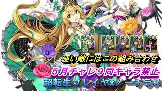 パズドラ　５月チャレ９同キャラ禁止　超転生フレイヤxノーチラス