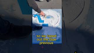 How to Paint a Blue Handicap Stencil #business #satisfying #shorts