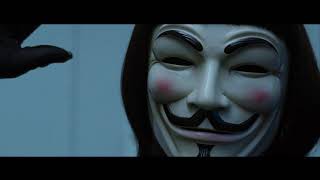 V Plants Bomb in the Studio and Fights Police - V for Vendetta (2005) - Movie Clip HD Scene