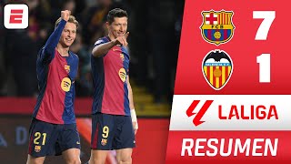 GOLEADA HISTÓRICA del BARCELONA 7-1 a VALENCIA para seguir cerca de Atlético y REAL MADRID | La Liga