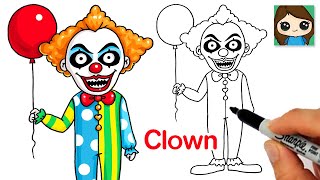 How to Draw a Scary Clown 🤡 Halloween Art
