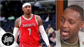 You can hear Carmelo Anthony's 'unease' with coming off bench - Tracy McGrady | The Jump