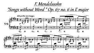 F. Mendelssohn - Songs without Word Op. 67 no. 6 in E major