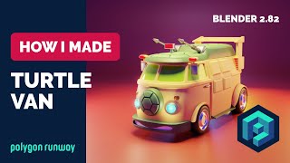 Turtle Van in Blender 2.82 - 3D Modeling and Lighting Process