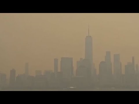 'Alarming' NYC Air Quality Due To Wildfire Smoke - YouTube