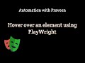 How to perform Hover over an element using Playwright