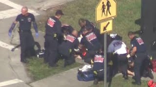 Emergency First Responders Treat Victims of Reported Florida School Shooting