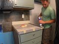 timelapse vinyl plank countertop idea