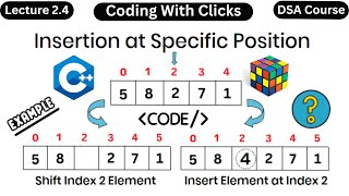 Insertion at Specific Position in Array in C++ - Data Structures ad Algorithms - Coding With Clicks