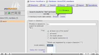 How to search through a database with phpMyAdmin by VodaHost web hosting