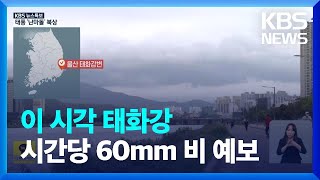 [특보] 시간당 최고 60mm 비 예보…이 시각 울산 / KBS  2022.09.18.