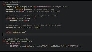 SHA-256 Implementation in Python3