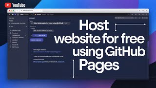 Host Website for free using GitHub Pages | Just in 3 mins