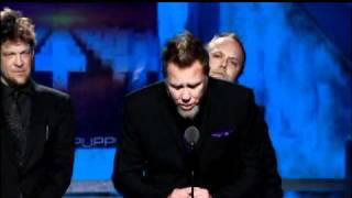 Metallica accepts award Rock and Roll Hall of Fame Inductions 2009