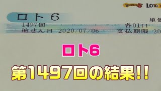 【ロト6】第1497回を、5口購入した結果・・・