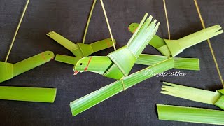 coconut leaf craft/how to make a parrot with coconut leaves/coconut leaf birds/diy videos/5 minutes