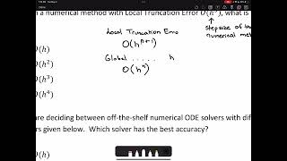 Math245: Quiz 5 Q.2 | Local and Global Truncation Error