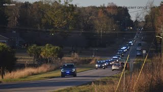 Deputies escort 6-year-old Avery Davis in Orangeburg County ahead of funeral services