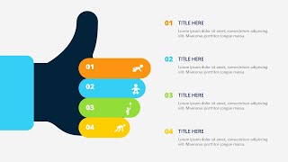 Thumbs Up with 4 Options slide in PowerPoint