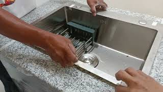 Granite countertop with sink cut out