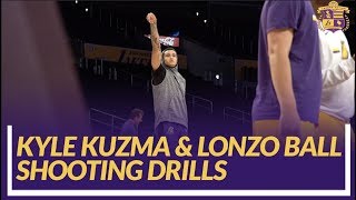 Lakers Nation: Kyle Kuzma & Lonzo Ball Shooting Drills Pre-game