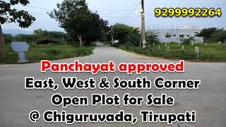 Panchayat approved East, West \u0026 South Corner Open Plot for Sale @ Chiguruvada, Tirupati #realestate