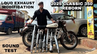 BS7 Reborn Trying Different Exhausts on 2025 Classic 350 Reborn | Loud Exhaust Modification | #MxK