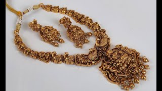 LAKSHMI TEMPLE BRIDAL NECKLACE SET || Mokshi Collections #nakshi #bridal #templejewellery #antique