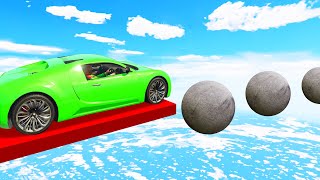 JUMP Across The Floating BALLS To WIN! (GTA 5 Funny Moments)