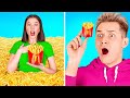 100 Layers Food Challenge || Giant Vs Tiny Food For 24 Hours By 123 Go! Food