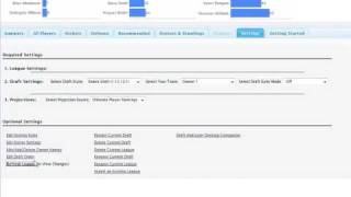 Draft Analyzer - League & Settings Setup