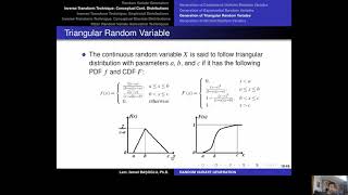 Simulation Modeling 37 Generating Triangular Random Variates