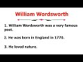 10 lines Essay On William Wordsworth | Easy Sentences About William Wordsworth In English