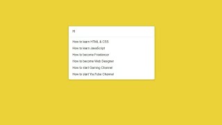 Search Bar with Auto-complete Search Suggestions using HTML CSS & JavaScript