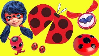 Miraculous Ladybug Dress Up Set Transformation with Phone, Mask, Costume, Wings, Tiki, Akuma