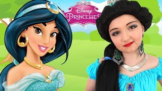Costume Disney Princess Jasmine & Kids Makeup Alisa Play with DOLL & Real Princess Dresses