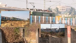 Crossing of 11030 Koyna express with BCNA freight train which's Guard wagon is at middle of rake