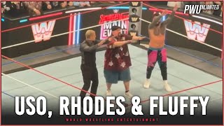 𝙒𝘼𝙏𝘾𝙃: Jey Uso, Cody Rhodes \u0026 Fluffy Share The Ring After Saturday Night's Main Event