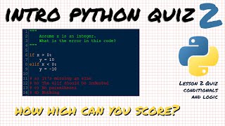Introductory Python quiz 2: Test your knowledge!