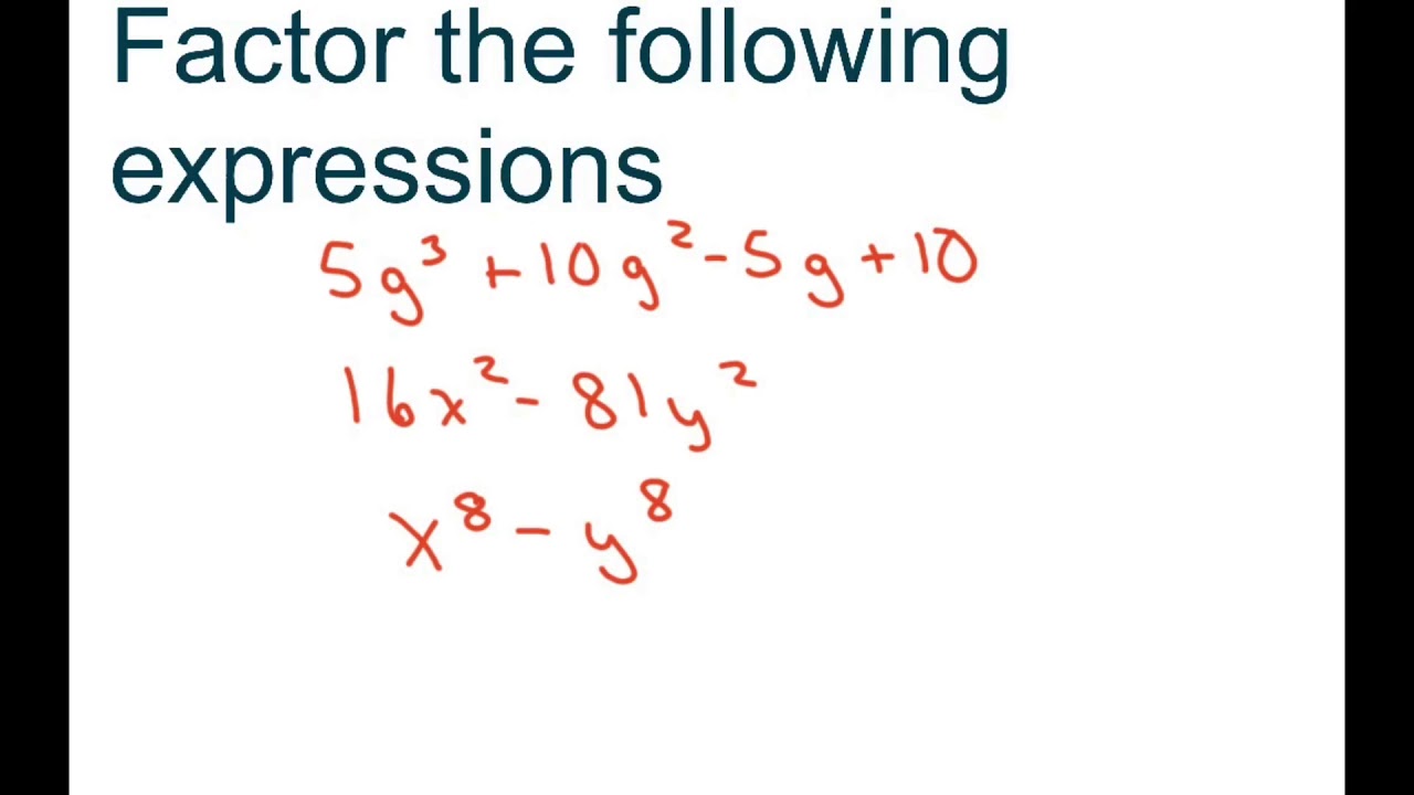 How To Teach Factoring Expressions