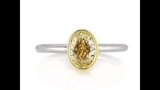 1.06ct Fancy Light Yellow Oval Cut Diamond Engagement Anniversary Ring-Mark Broumand