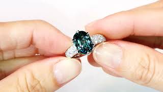 Grandidierite Ring  4.24 carats by Kat Florence