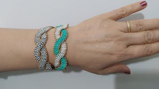 Kum Boncuk Dalgalı Bileklik Yapımı -Seed Bead Bracelet