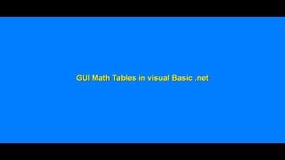 GUI Math table in visual Basic .net