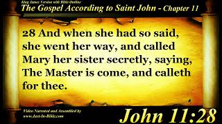 The Gospel of John Chapter 11 - Bible Book #43 - The Holy Bible KJV Read Along Audio/Video/Text