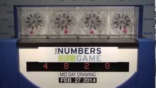 Midday Numbers Game Drawing: Thursday, February 27, 2014