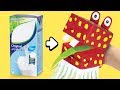 DIY Hand Puppet from Drink Carton | Easy & Quick Craft Ideas for Kids