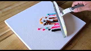 Easy Acrylic Painting Technique / Using Window Wiper / Abstract Painting